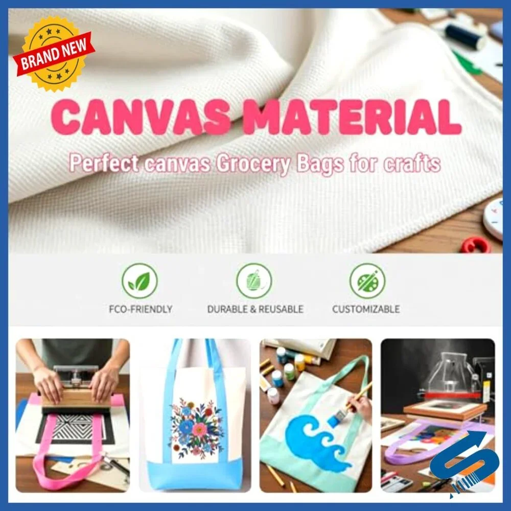 Canvas Tote Bags Reusable Grocery Shopping Pastel Colors Minimal Chic